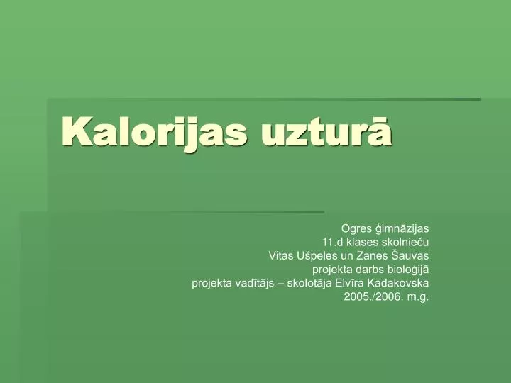 kalorijas uztur