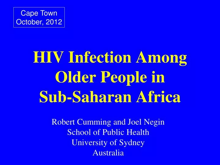 hiv infection among older people in sub saharan africa
