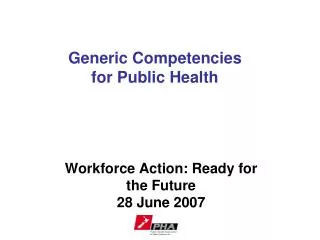 Generic Competencies for Public Health