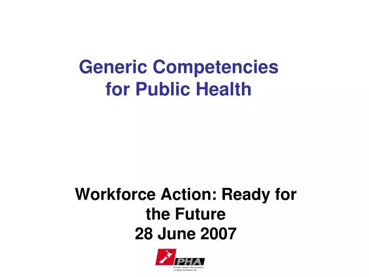 generic competencies for public health