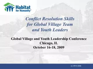 Conflict Resolution Skills for Global Village Team and Youth Leaders