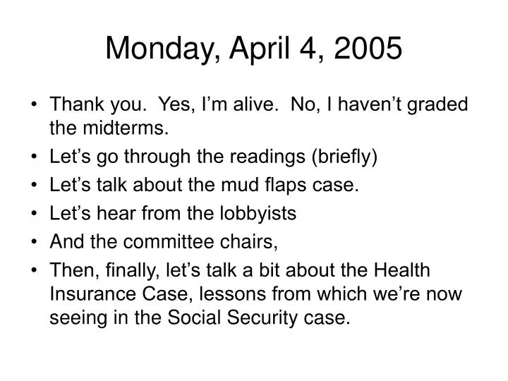 monday april 4 2005