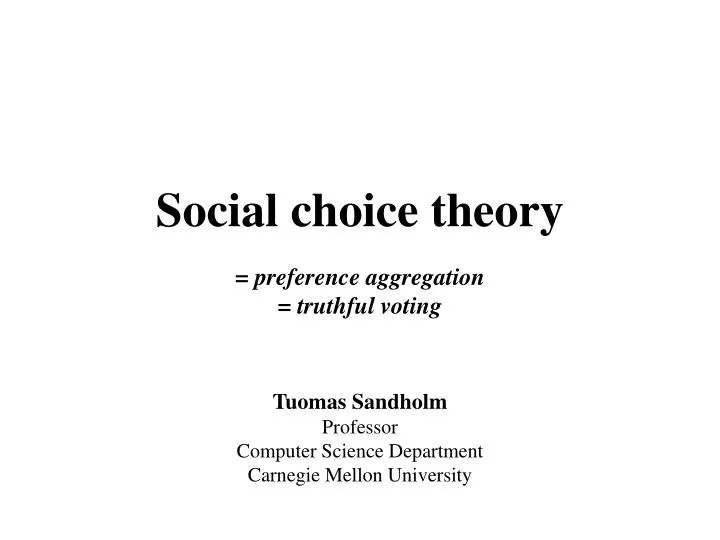 social choice theory preference aggregation truthful voting