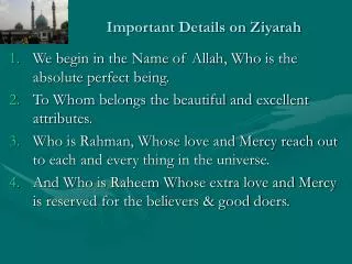Important Details on Ziyarah
