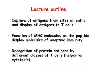 Lecture outline