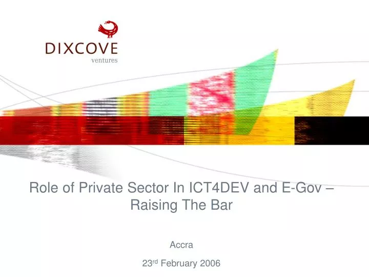 role of private sector in ict4dev and e gov raising the bar