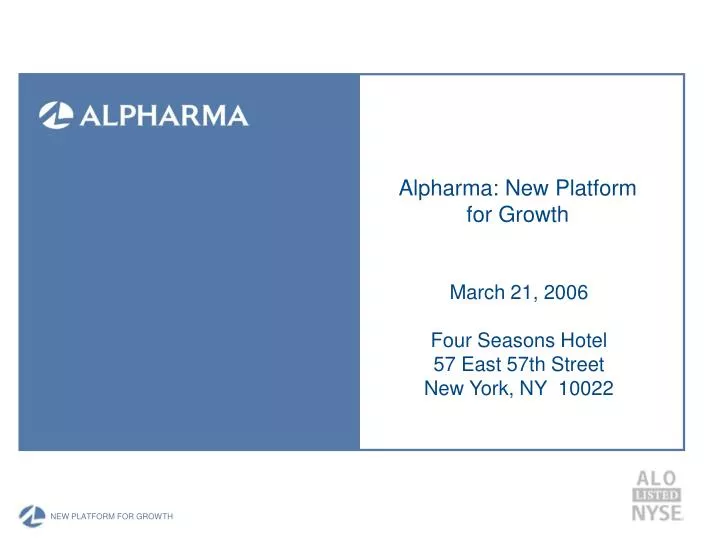alpharma new platform for growth