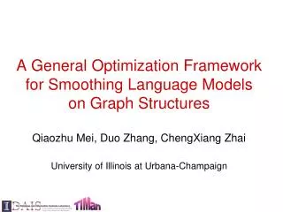 A General Optimization Framework for Smoothing Language Models on Graph Structures