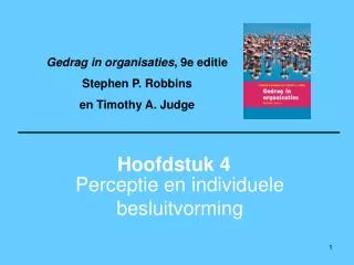 Perceptie en individuele besluitvorming