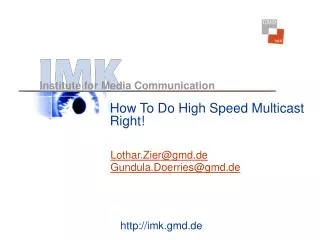 How To Do High Speed Multicast Right!
