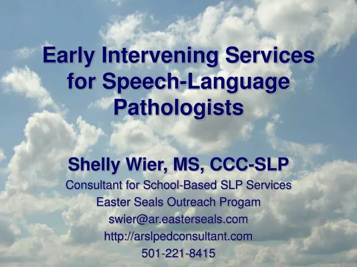 early intervening services for speech language pathologists