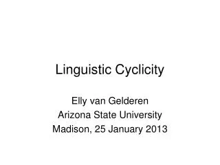 Linguistic Cyclicity