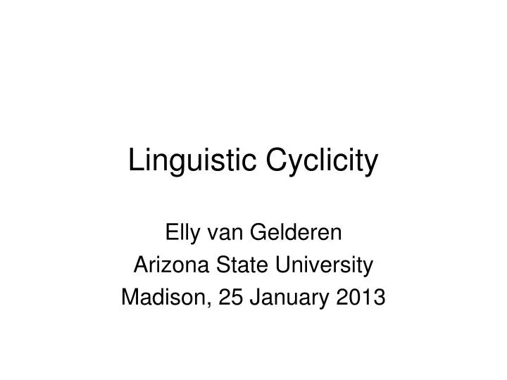 linguistic cyclicity