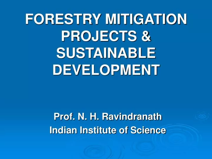 forestry mitigation projects sustainable development