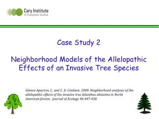 Case Study 2 Neighborhood Models of the Allelopathic Effects of an Invasive Tree Species