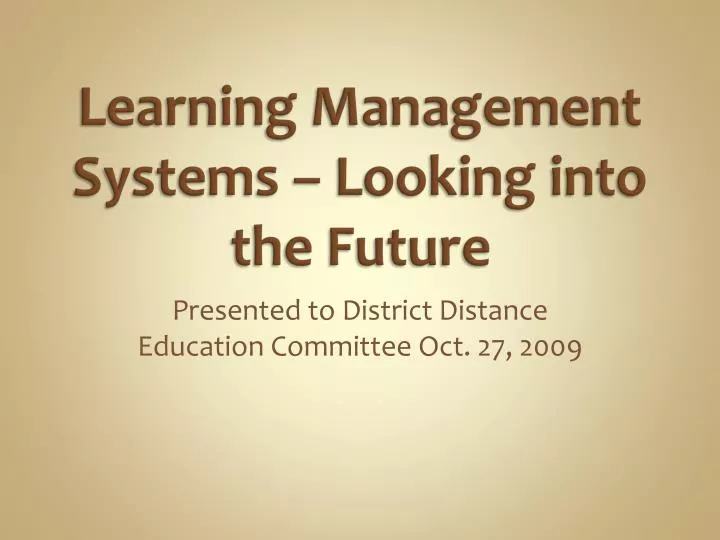 learning management systems looking into the future
