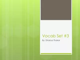 Vocab Set #3