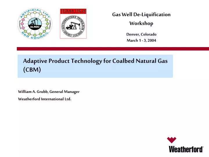 adaptive product technology for coalbed natural gas cbm