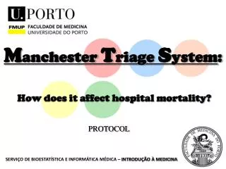 M anchester T riage S ystem : How does it affect hospital mortality?