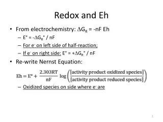 Redox and Eh