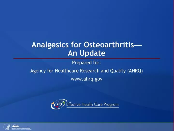 analgesics for osteoarthritis an update