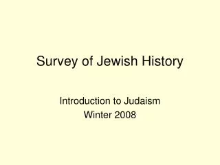 Survey of Jewish History