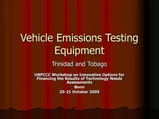 Vehicle Emissions Testing Equipment