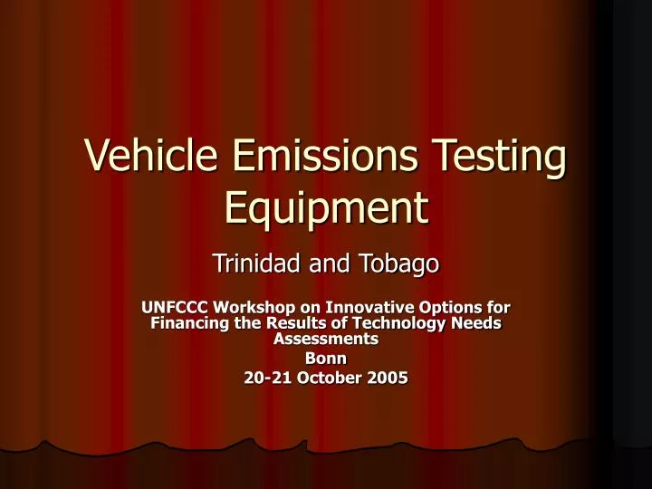 vehicle emissions testing equipment