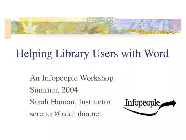 helping library users with word