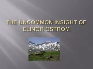 The Uncommon Insight of Elinor Ostrom