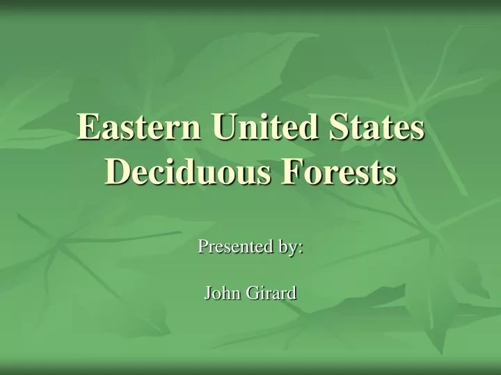 eastern united states deciduous forests