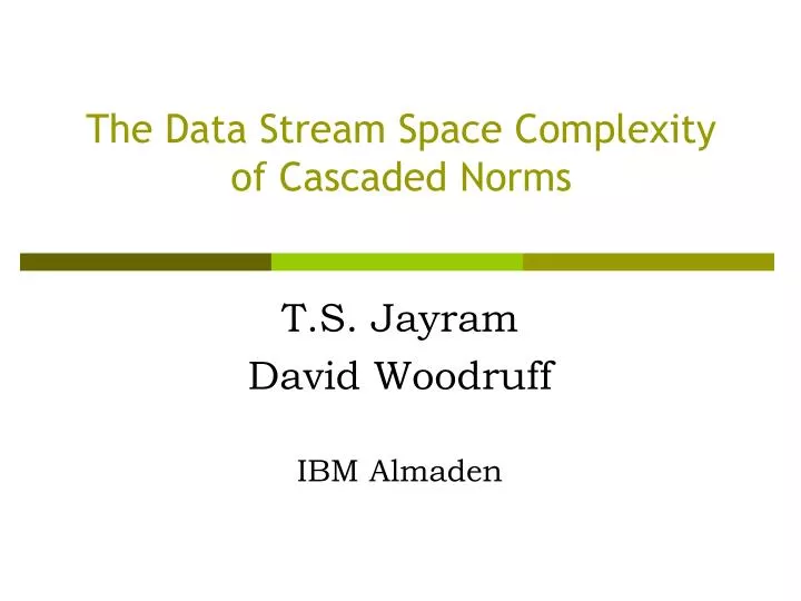 the data stream space complexity of cascaded norms
