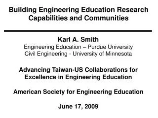 Building Engineering Education Research Capabilities and Communities