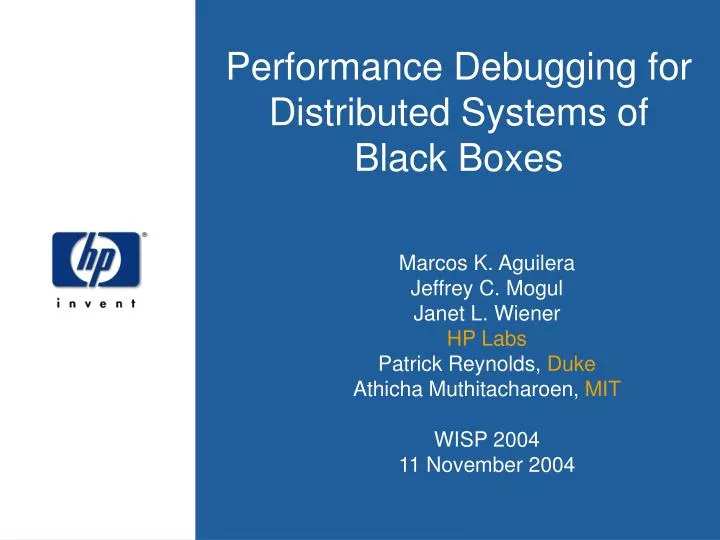 performance debugging for distributed systems of black boxes