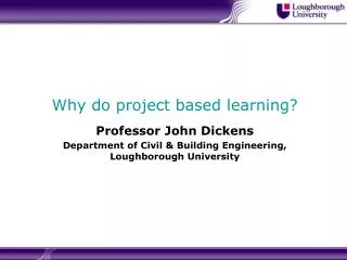 Why do project based learning?