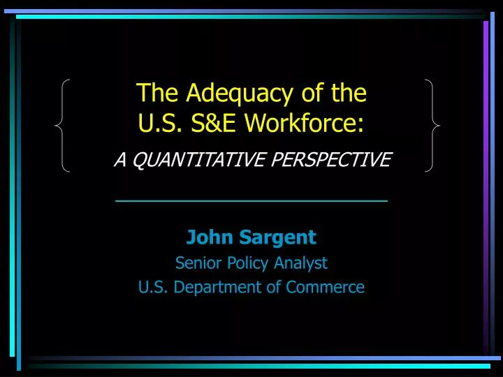 the adequacy of the u s s e workforce a quantitative perspective