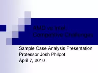 AMD vs Intel: Competitive Challenges