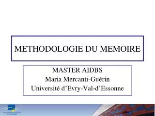 methodologie du memoire