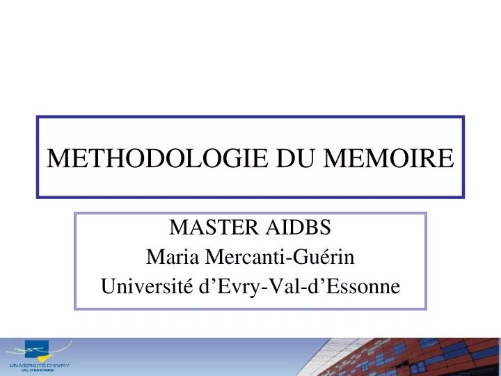 methodologie du memoire