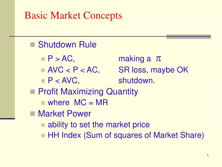 basic market concepts