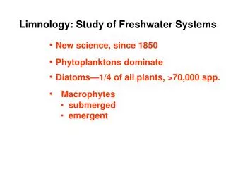 Limnology: Study of Freshwater Systems