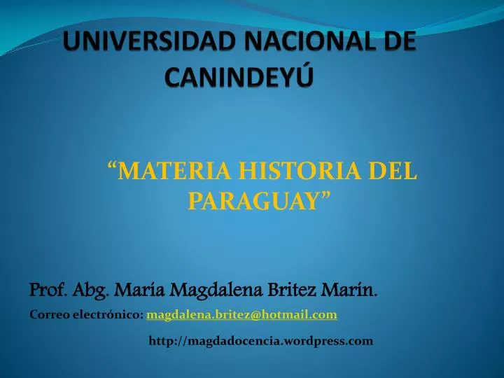 universidad nacional de canindey