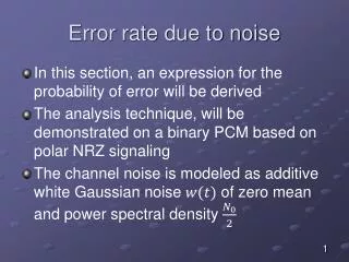 Error rate due to noise