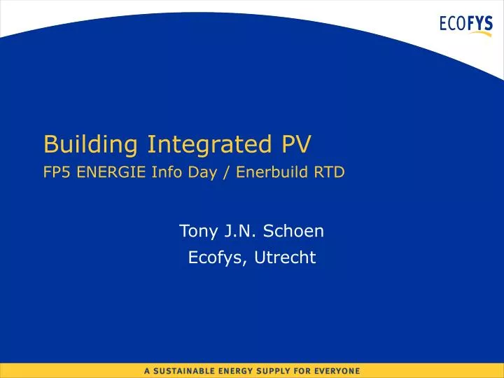 building integrated pv fp5 energie info day enerbuild rtd