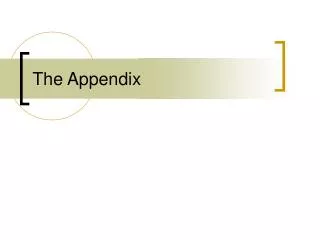 The Appendix