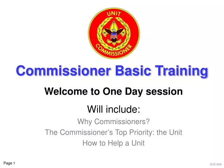 commissioner basic training