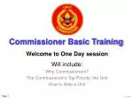 Commissioner Basic Training - slide 1