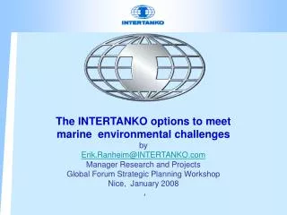 International Association of Independent Tanker Owners For safe transport, cleaner seas and free competition Trade assoc