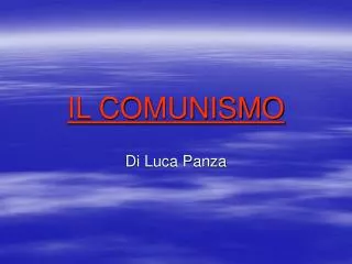 il comunismo