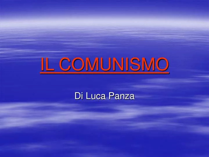 il comunismo